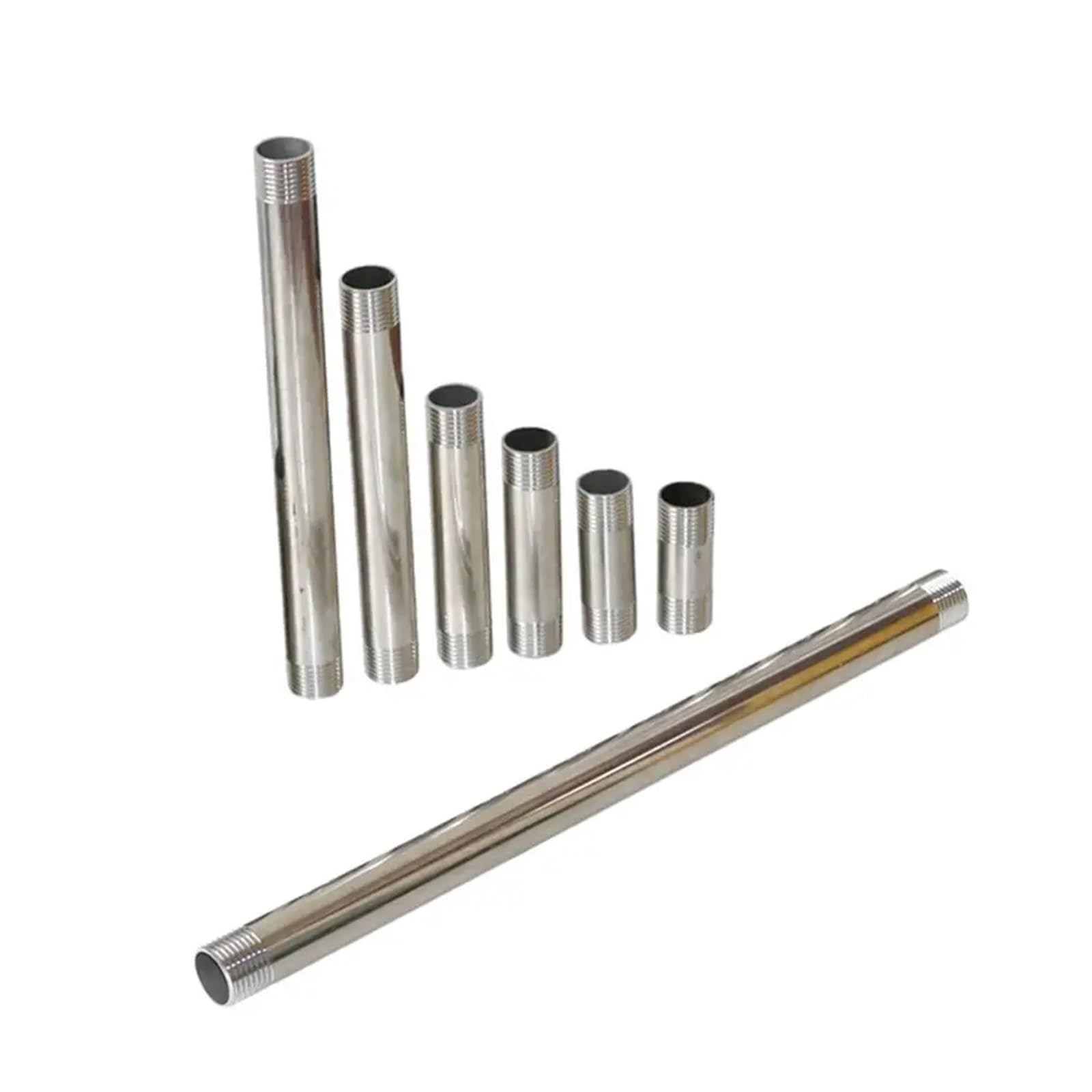 1/2 "Filettatura Maschio Connettore In Acciaio Inox Tubo Dell'acqua Da Giardino Adattatore Lunghezza 5/6/8/10/15/20/30cm Tubo di Prolunga Doccia Opzionale(Size:30cm x 1I2 inch)