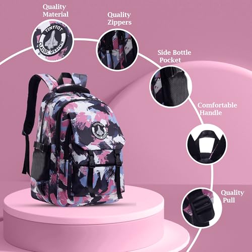 Image of Tinytot 30 Litre Waterproof School Backpack Bags for Women - Large 19 Inch Laptop Bag for Boys &Girls 12+ Years, College Bag for Girls and Boys, Men, Women - Ideal for Office, Travel, School, College