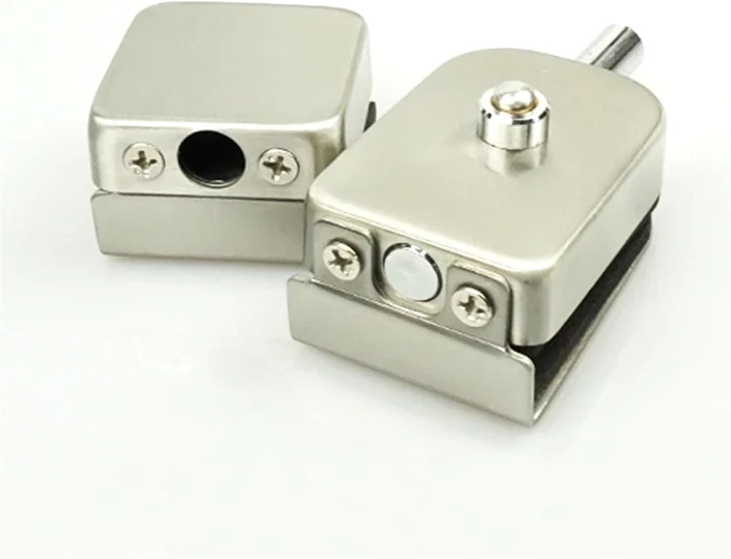 304 Stainless Glass Door Latch Thumb Push Button Lock for Window Bathroom Shower Room Office Building Hardware Rarelock MS556 1Pcs(A)