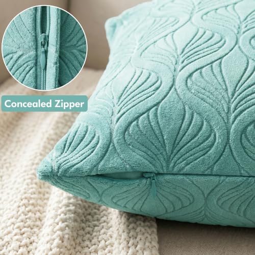 Image of Yellow Weaves Jacquard Cushion Covers | Sofa Cushion Covers | Throw Pillow Cover for Sofa, Couch, Living Room| Removable & Washable | 16x16 Inches, Set of 3 (Powder Blue)