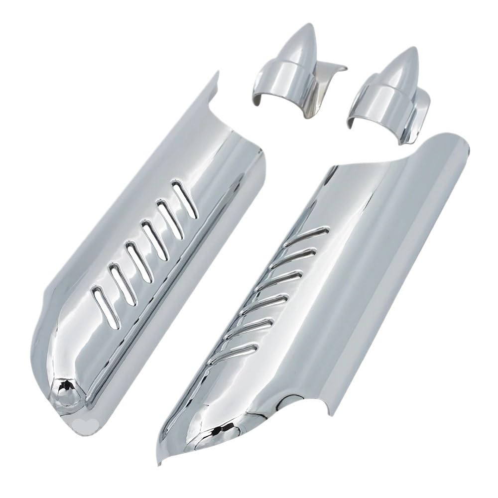 Flaconi Copertura Forcella Adatto per Harley. per Touring. Coprigambe forcella. Protezione deflettore(Chrome)