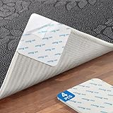 4 PCS Rug Pad Grippers for Hardwood Floors, Double Sided Reusable Anti-Slip Carpet Tape Stickers for Area Rugs, Non-Slip Rug Pads Keep Rugs in Place