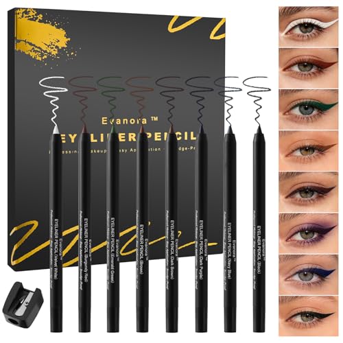 8Pcs Colored Eyeliner Eye Liner Pencils Makeup Set for Women,