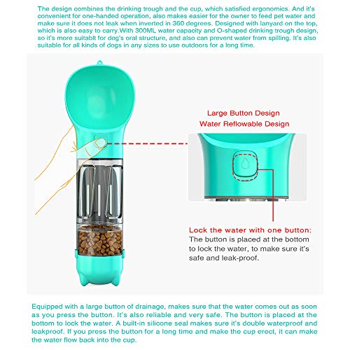 mewmewcat Garrafa de água para cachorro para passear Dispensador de água para viagem portátil para a