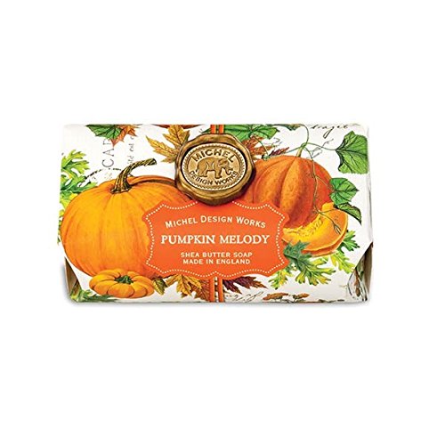 Michel Design Works Oversized Triple Milled Shea Butter Bath Soap Bar, Pumpkin Melody