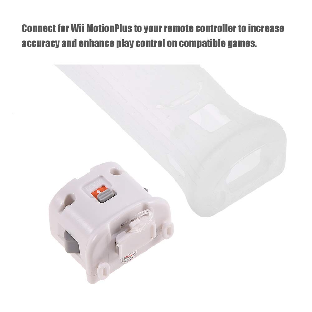 Zerone 2 adattatori Motion Plus con custodia in silicone per controller Remote Controller Esterno Remote Motion Plus Sensor Accessori per telecomando U (bianco)