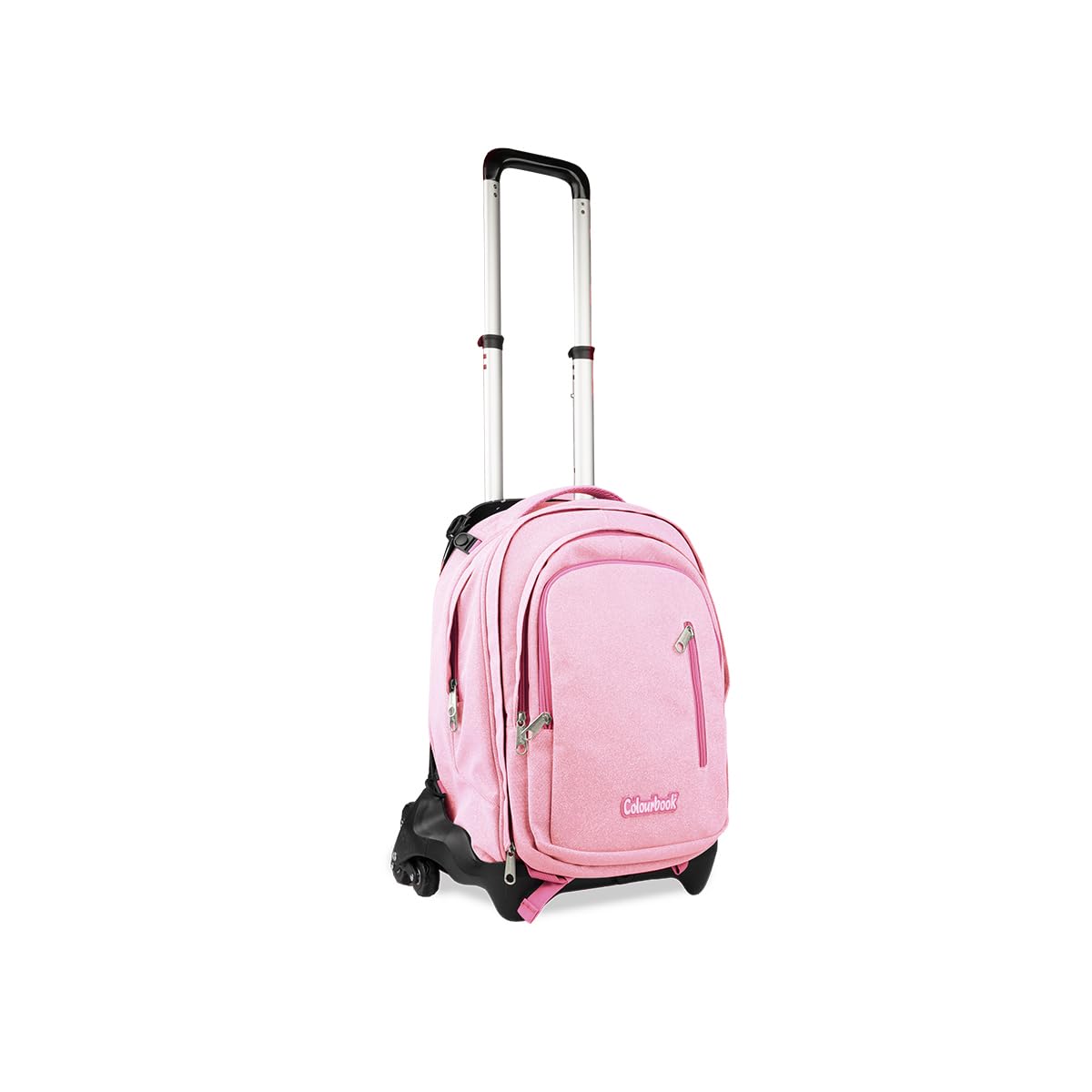 Colourbook Zaino Trolley Glitter 4 in 1 con Zainetto Staccabile 35L | 32x47x24 cm, Tessuto Impermeabile, Vano Laptop Imbottito, Porta Borracce, Elementari e Medie