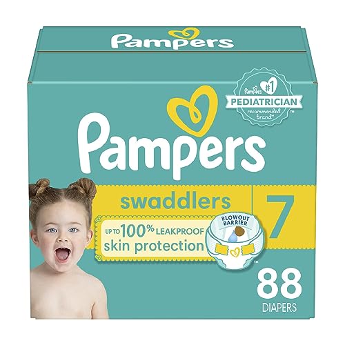 Pampers Swaddlers Diapers Size 7, 88 Count, Ultra Soft Disposable