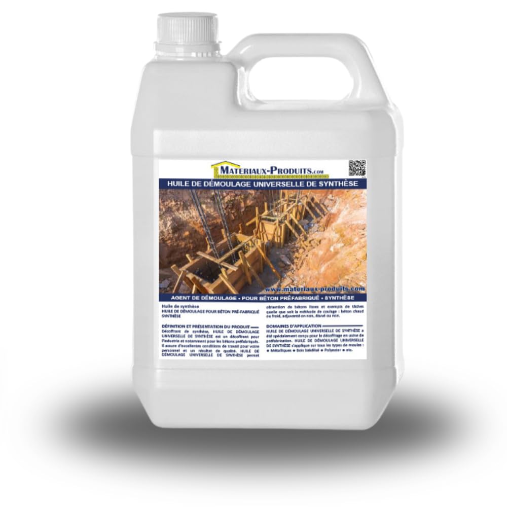 MATPRO - Huile de Démoulage Universelle de Synthèse - Agent de Décoffrage Spécial Préfabrication et Usine - Pour Béton Lisse sans Tâches - Qualité Pro - 20L