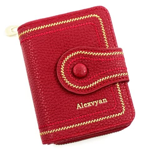 alexvyan Red Small Wallet with 12 Card Slot Women's Purse Female Hand Clutch Women/Ladies/Girls Wallets Card Holder and Organizer Embroidery-picture-42