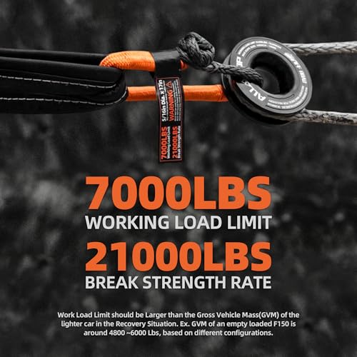 Image of ALL-TOP Synthetic Soft Shackle Rope 5 /16in x 17in (21000Lbs Max Break) UHMWPE Recovery Tow Shackles for ATV, UTV, 4x4 Vehicles, 1 PCS