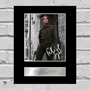 Felicity Jones ondertekend gemonteerde fotoweergave Jyn Erso Rogue One