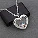 Jovivi Heart Floating Charm Memory Locket Heart Glass Pendant Necklace - 316 Stainless Steel Buckle Closure