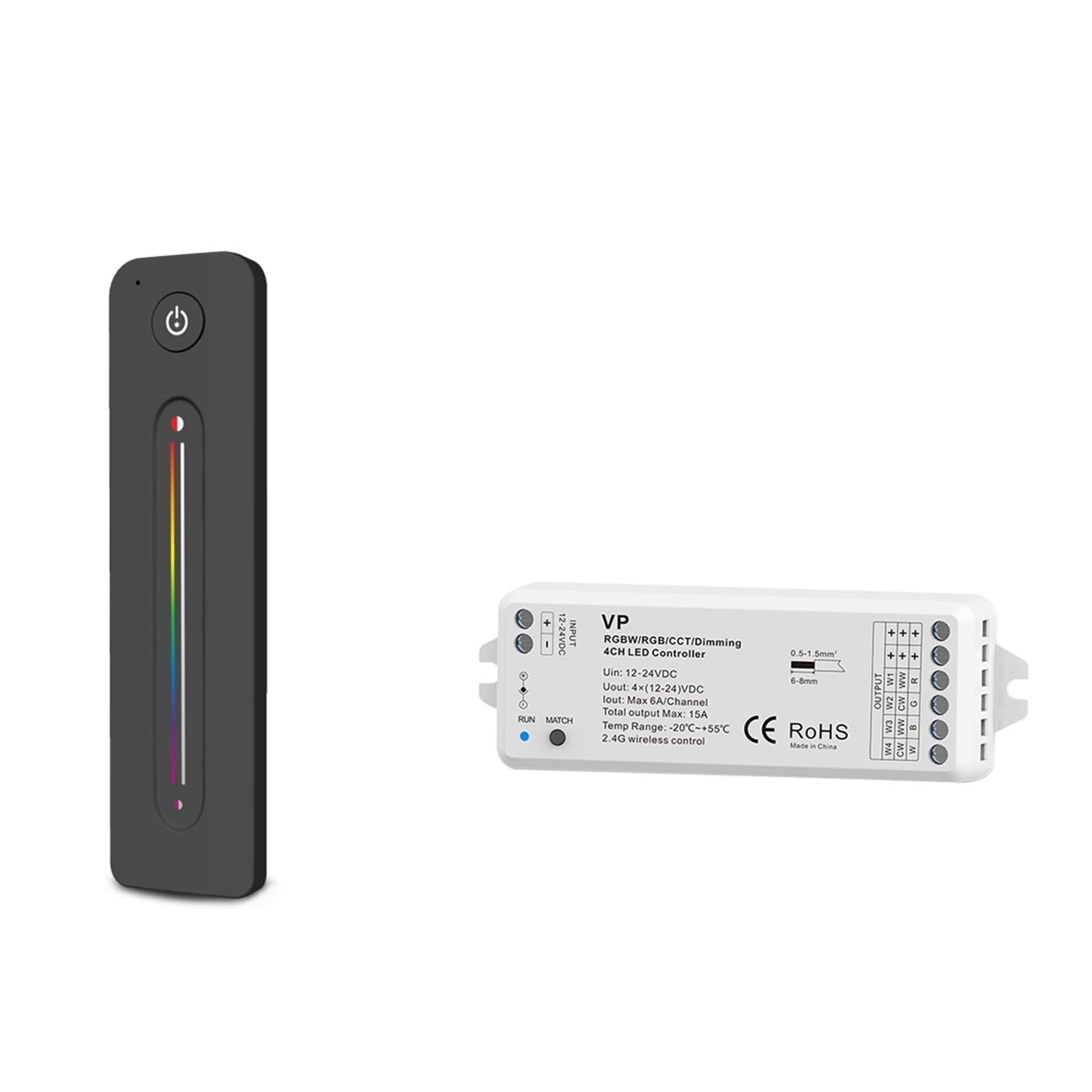 Contrôleur LED RGBW 12V 24V PWM avec télécommande tactile sans fil R14 pour ruban intelligent