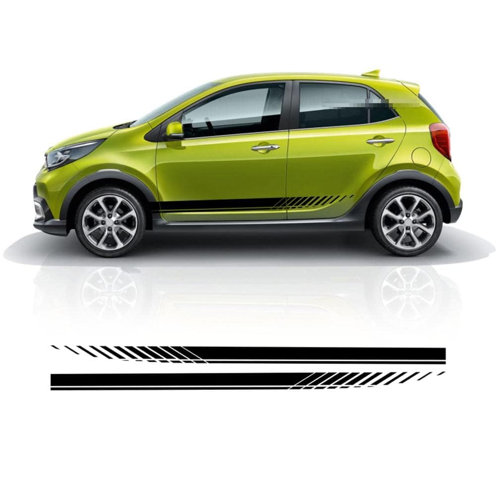 UNCLE LIAO Car Side Skirt For KIA Picanto Morning Auto Car Door Sticker Side Step Skirt.,Red