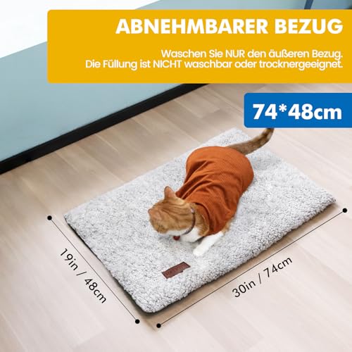 Mora Pets Selbstheizende Katzendecke Selbstwärmend Decke Katze, Heizdecke für Katze & Hunde Ohne Strom, Wärmedecke Angenehm Geräuschlos, Katzen Decke Flauschig & Rutschfester, 74 x 48 cm