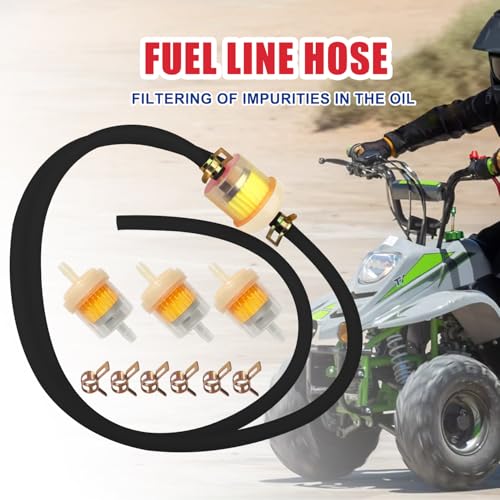 Image of Dirt Bike Gas Fuel Line Hose Fuel Filter for 50cc 110cc 125cc TaoTao Coolster Apollo GY6 Motorcycle Pit Bike Motocross Pocket Bike Chinese Atv Four Wheeler Moped Scooter Quad Go Kart Parts Black