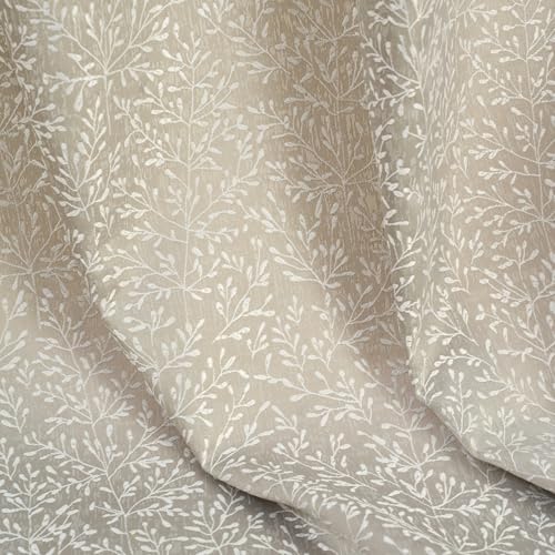 Image of haus & kinder Printed Jacquard Door Curtains 7 Feet Long Pack of 2 Door Curtains, 7 Feet Curtains for Door (Willow Breeze, Ivory Nature 130x213 CM)