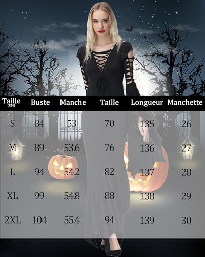 Robe de sorcière gothique sexy NANAMEEI pour cosplay vampire d'Halloween