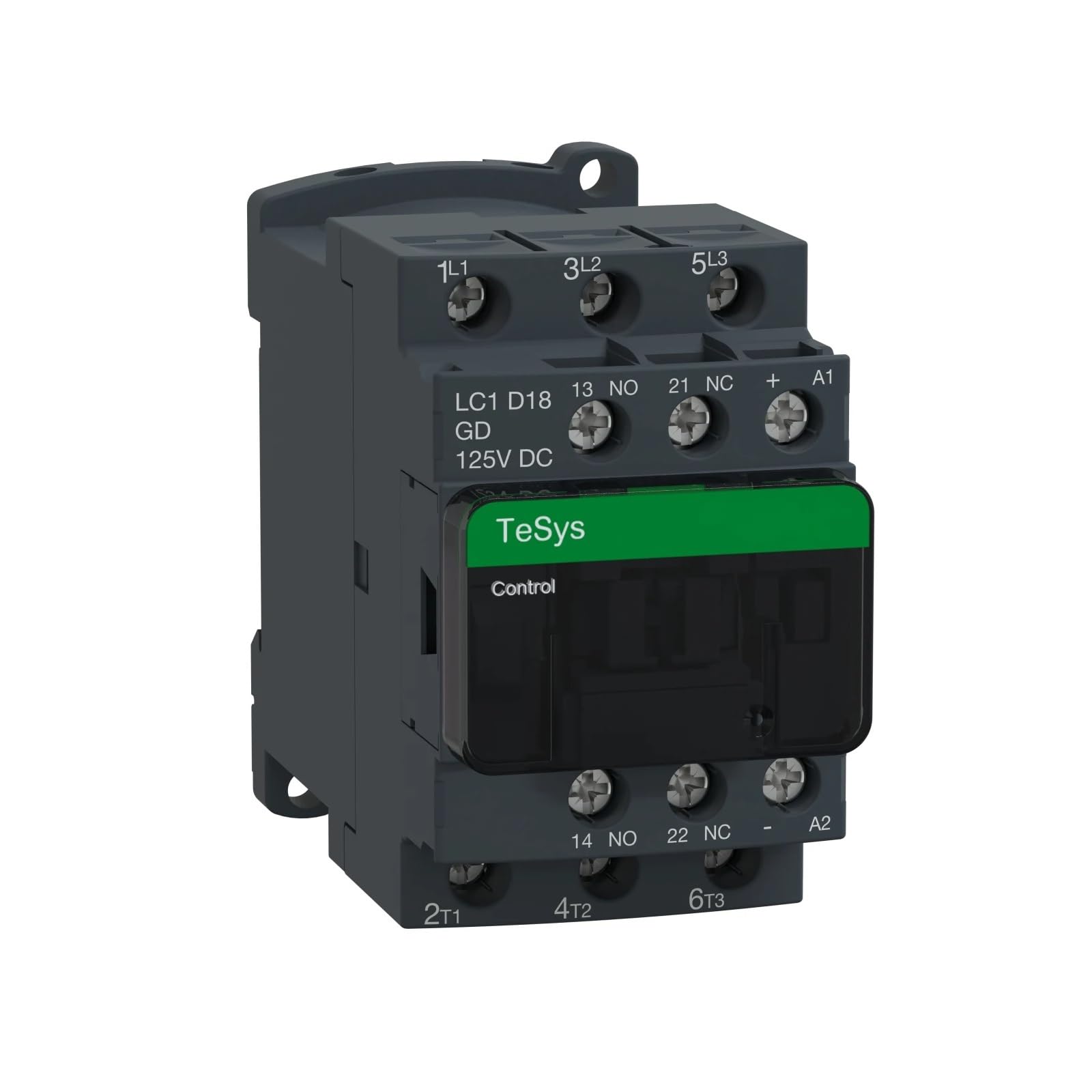 Contacteur DC noir LC1D18GD 18A pour circuit de commande 125V 3 NO - 4