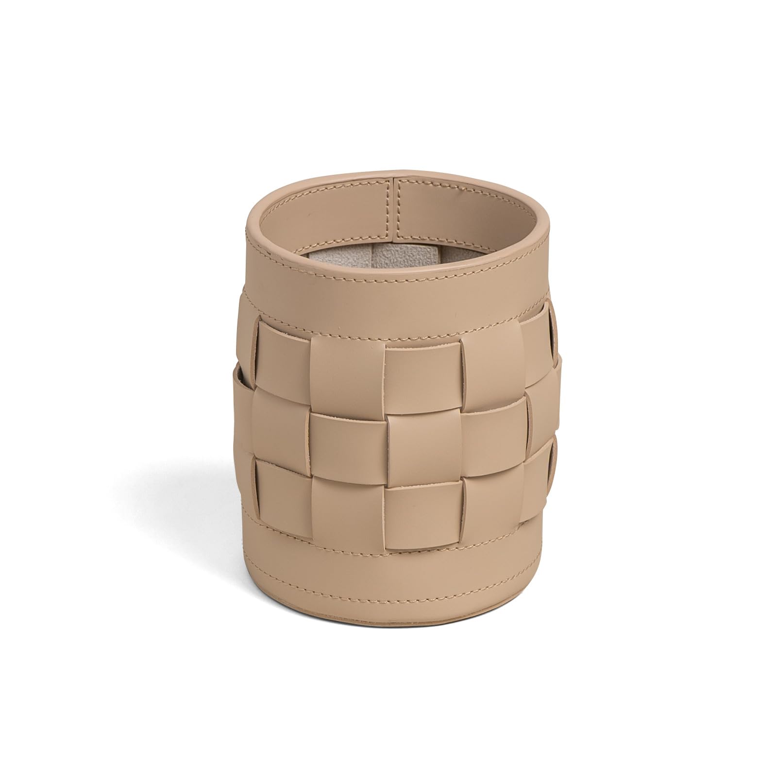 mossifanna Makeup Brush Holders Eyebrow Pencil Holder remote control Organizer beauty equipment Storage for Vanity Home Office Desktop (Ivory-Round)