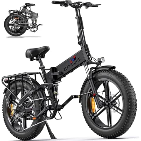 ENGWE Engine Pro 1000W Peak Motor Folding Electric Bike for Adults - 48V16A Battery 75Miles Long Range, 20 * 4.0" Fat Tire E-bike All Terrian Full Suspension Cruiser Ebike Hydraulic Brake,UL Certified Cover