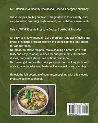 image for NUWAVE Electric Pressure Cooker Cookbook: 500 Delicious & Healthy Reci