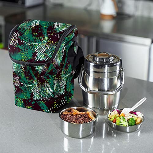 Bolsa de almuerzo militar con cremallera resistente y estampado de dinosaurio 7