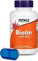 Biotina 5000mcg Now Foods 120 Caps + Porta Cápsulas