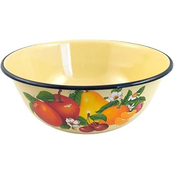 Enamel Bowl Round 3.5 Litres Approx. 26 cm Diameter Retro Nostalgia Tableware 4