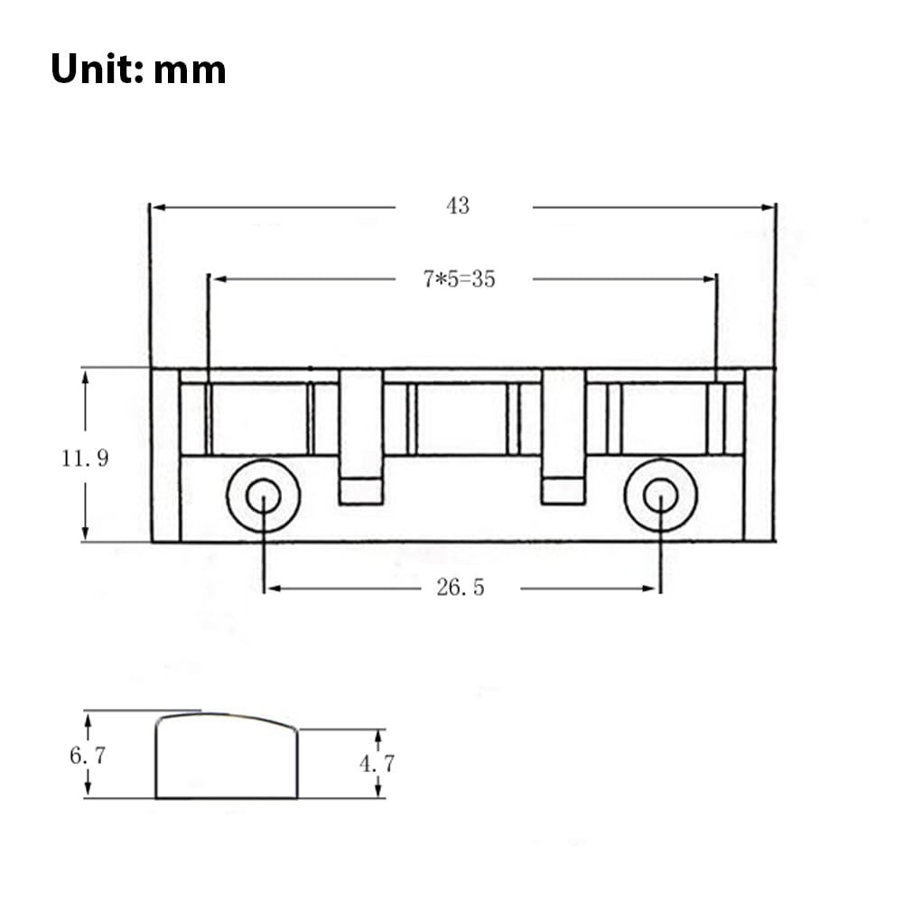 Guitar Roller Nut, 6 String 43mm 3 Saddles Brass Nut with Screws, Zinc Alloy Ball Nut Replacement Parts for Folk Acoustic Electric Guitar (Silver)