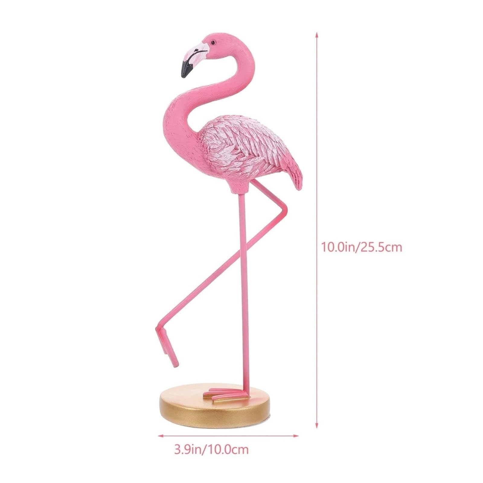 Dekoracja wnętrz żywica różowy figurka flaminga, ozdoba do domu, biura, dekoracyjna statua ptaka podstawa stołu (10x4x25,5 cm)