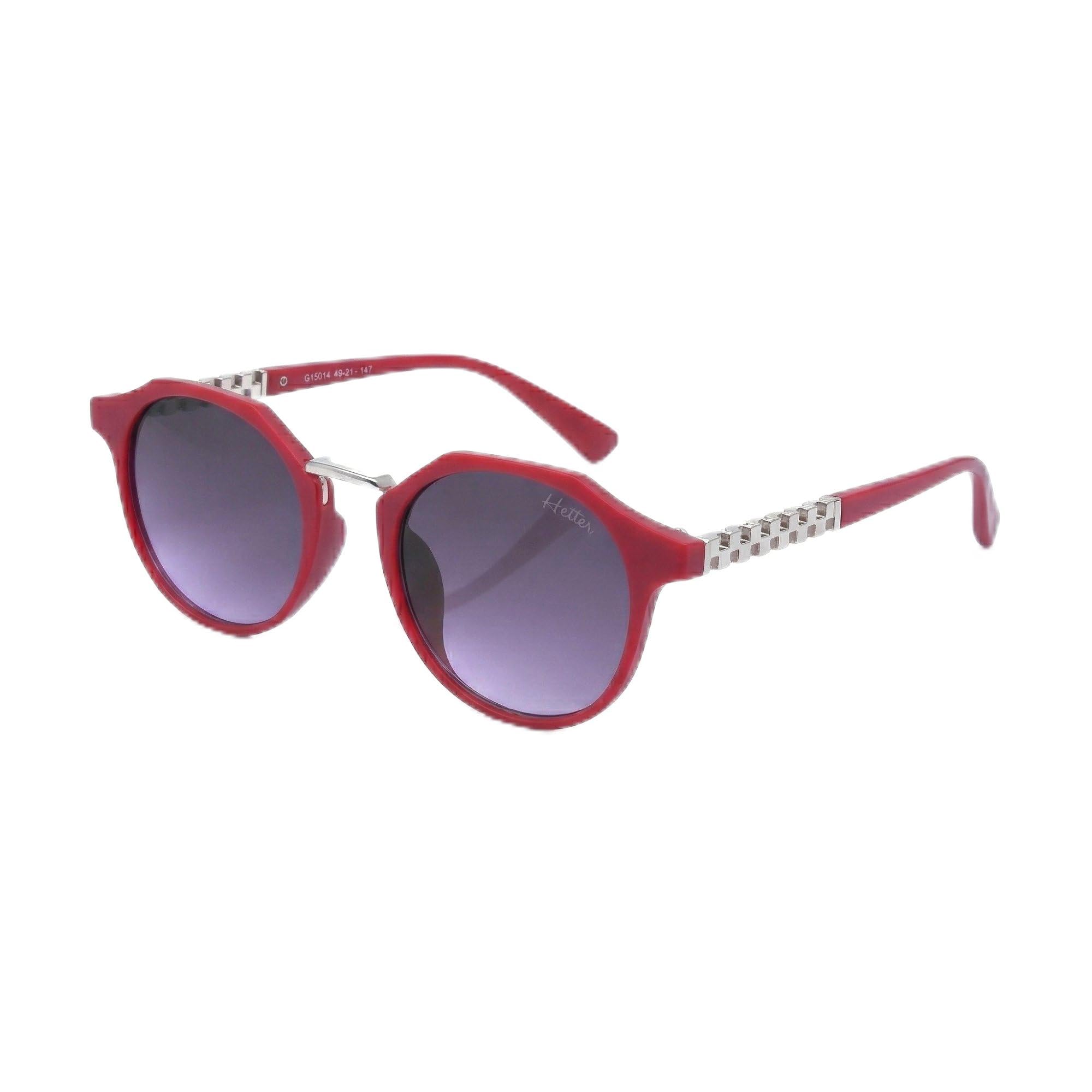 Hester UV Protection Sunglasses for Women, Lightweight TR90 Round Panto Sunglass with Designer Chain-Link Temples, Gradient Lens, Stylish Summer Fashion Sunglasses (Small–Medium Fit)-image-41