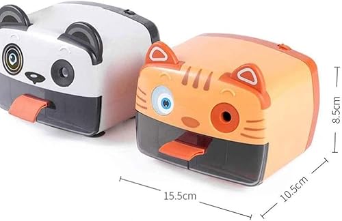 Miniatura 2 de Sacapuntas Sacapuntas eléctrico con diseño de animales, con dibujos animados, recargable, tigre, panda, 3 engranajes, grosor ajustable, para niños y