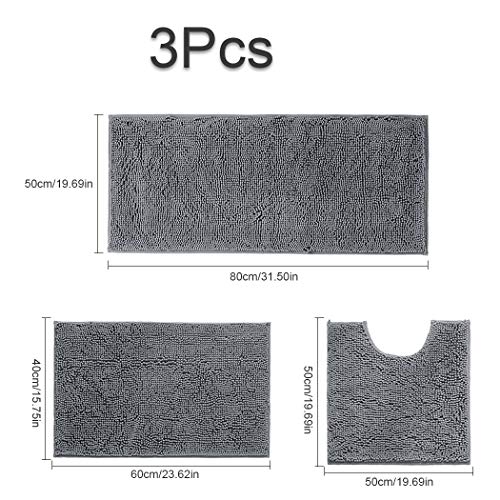 Hodeacc Rutschfeste Badematten-Set, hohe Wasseraufnahmedichte, weiche Mikrofaser, WC-Vorleger, WC-Sockelmatte… – Bild 8