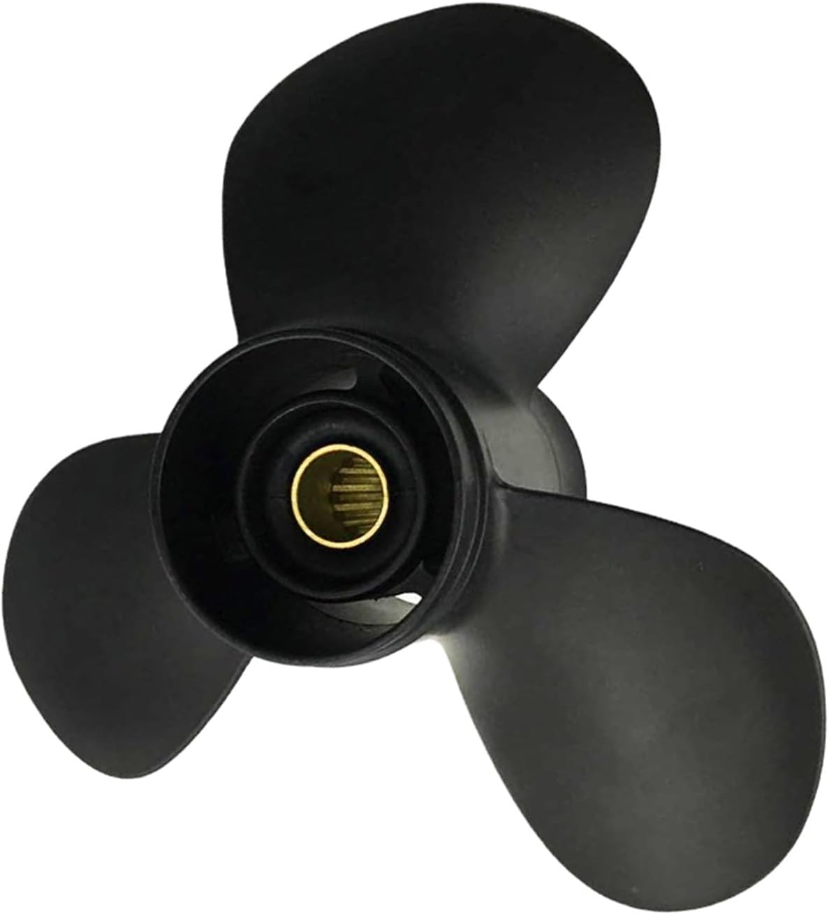 12.1x9 Right-Hand 3-Blade Propeller for 35-50HP Outboards – 13 Splines, Black, 3.25” Gearcase – Replacement for Tohatsu & Nissan Engines