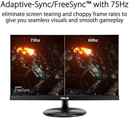 ASUS VP229HE Eye Care Monitor â 21.5 Inch, FHD (Full HD 1920 x 1080), IPS, Frameless, 75Hz, Adaptive-Sync/FreeSync , HDMI, Eye Care, Low Blue Light, Flicker Free, Wall Mountable