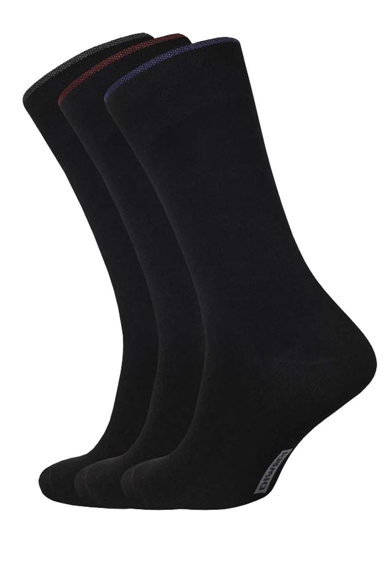 Conte elegant Diwari Classic Black Men's Socks 3-Pair
