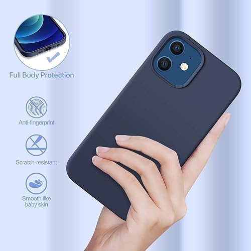 Miniatura 506 de Miracase - Funda diseñada para iPhone 11 con protector de pantalla, funda de goma de silicona líquida, protección total contra caídas y a prueba
