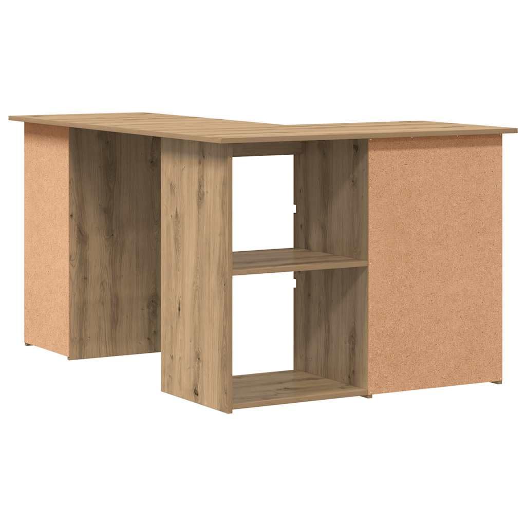 vidaXL Bureau d'angle chêne Artisanal 145x100x76 cm Bois d'ingénierie, Bureau, Bureau d'étude, mobilier de Bureau à Domicile, Bureau d'ordinateur