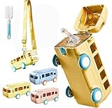 Portable Water Cup In Bus Shape,2023 Newest 16oz Kawaii Car Water Cup with Strap and Straw, Detachab