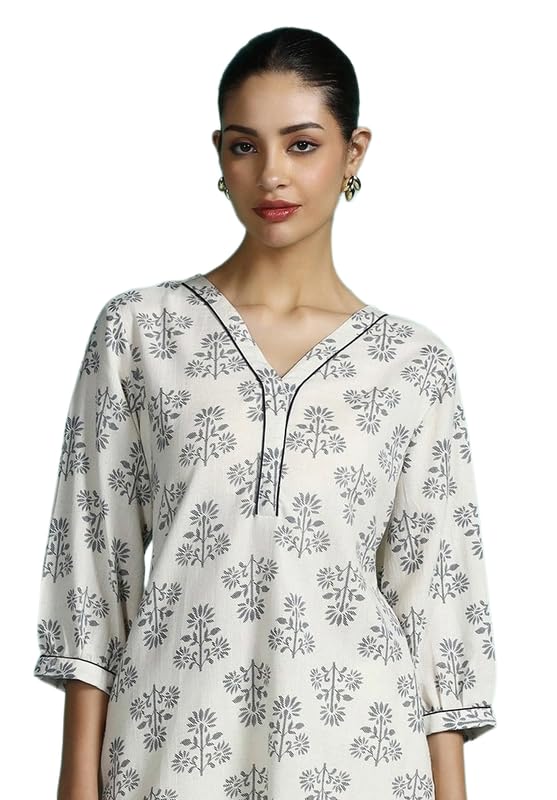New Cotton Leaf Printed Casual Straight Kurta for Women | Women Formal Kurti-picture-17
