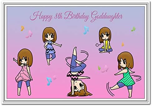 Special 8th Birthday Card Girl - Age Eight Unusual Cute Unique 8 Year Old (Granddaughter 8th Bday - Little Girls Dancing)