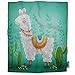 Mugod Llama Throw Blanket Cute White Animal Alpaca Cactus Flower Green Pink Heart Soft Cozy Fuzzy Warm Flannel Blankets Decorative for Baby Toddler Swaddle Dog Cat 30X40 Inch