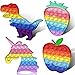 4 Pcs Fidget Toys Pop Push It Bubble Sensoriale Fidget Giocattolo, Push Antistress Arcobaleno Spremere Giocattoli Allenamento Logico Giocattoli per Bambino (Dinosauro,unicorno, fragola, mela)