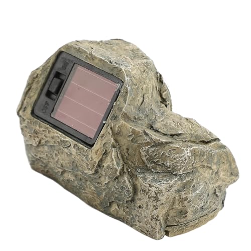GLOGLOW Fake Key Storage Rock, Key Holder Box with Solar Light Portable Fake Rock Box Provides Secure Backup Option for Outdoor Garden Yard Storage, Simulated Stone