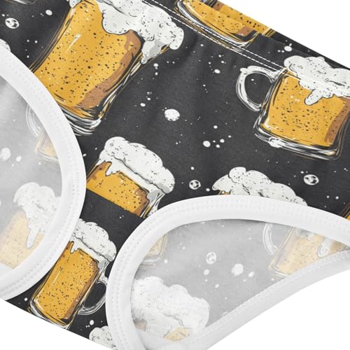 ZZKKO Beer Black Girls Underwear Toddler Panties for Girls Comfort Brief Size 2T-8Y3