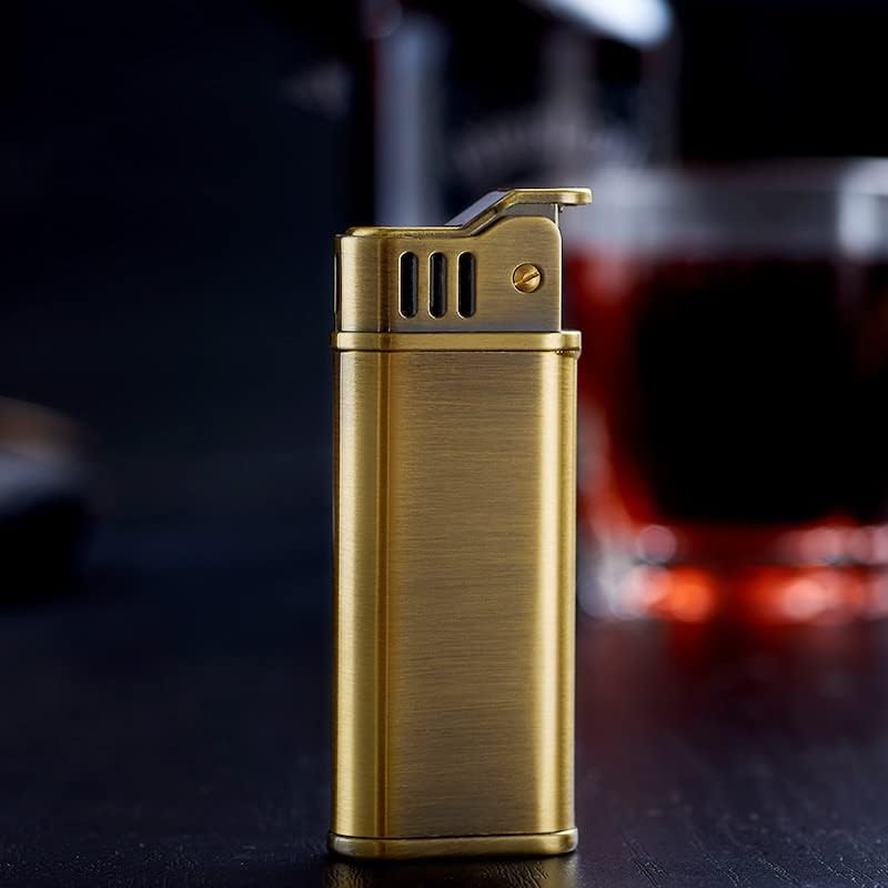 Image of Smoke King Lighter Vintage Antique Black Refillable Lighter with Mechanical Grinding Wheel, Oil Tank, Windproof & Durable Retro Design Gift for Men (Fuel Not Included)