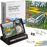 Painting4Real DIY Art Painting Kit for Adults – Learn to Paint Wizard of Oz Silver Slippers with Video Tutorials, 9 Pieces Acrylic Paint Set for Adults, Perfect Birthday & Holiday Gift for Art Lovers