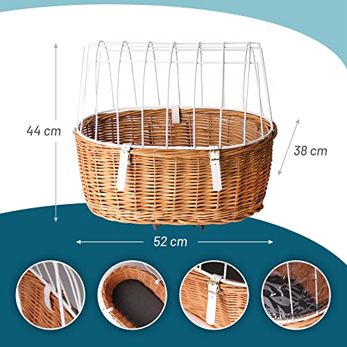 Pulp + KLICKfix Hundekorb Doggy Basket für alle Gepäckträger geeignet - inkl. Kissen und Regenhaube
